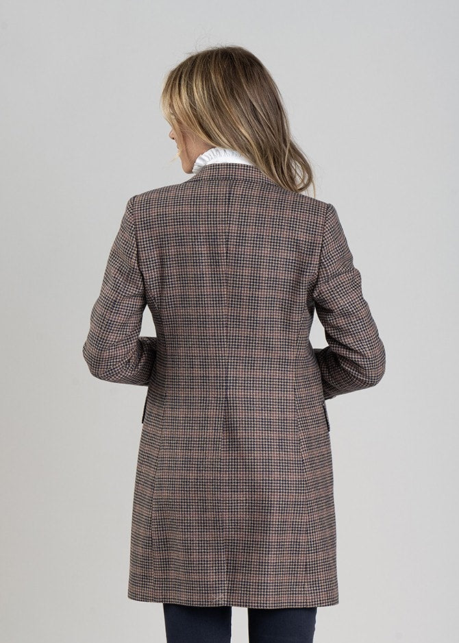 Highgrove Long Jacket - Plum Houndstooth - 4