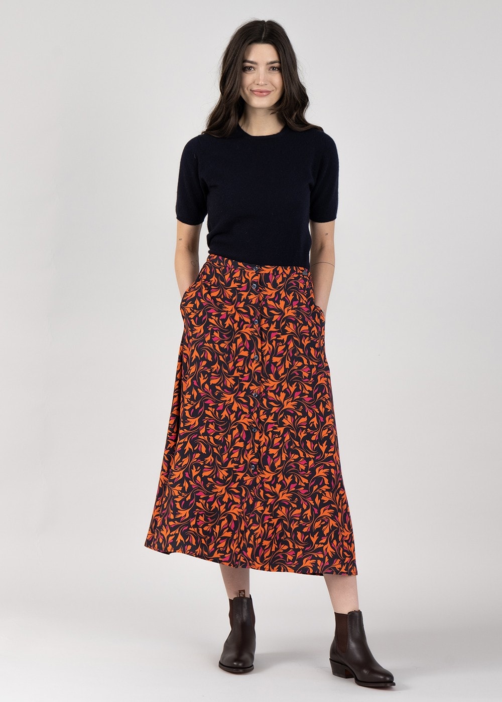 Anglesey Midi Skirt - Autumn Multi - 2