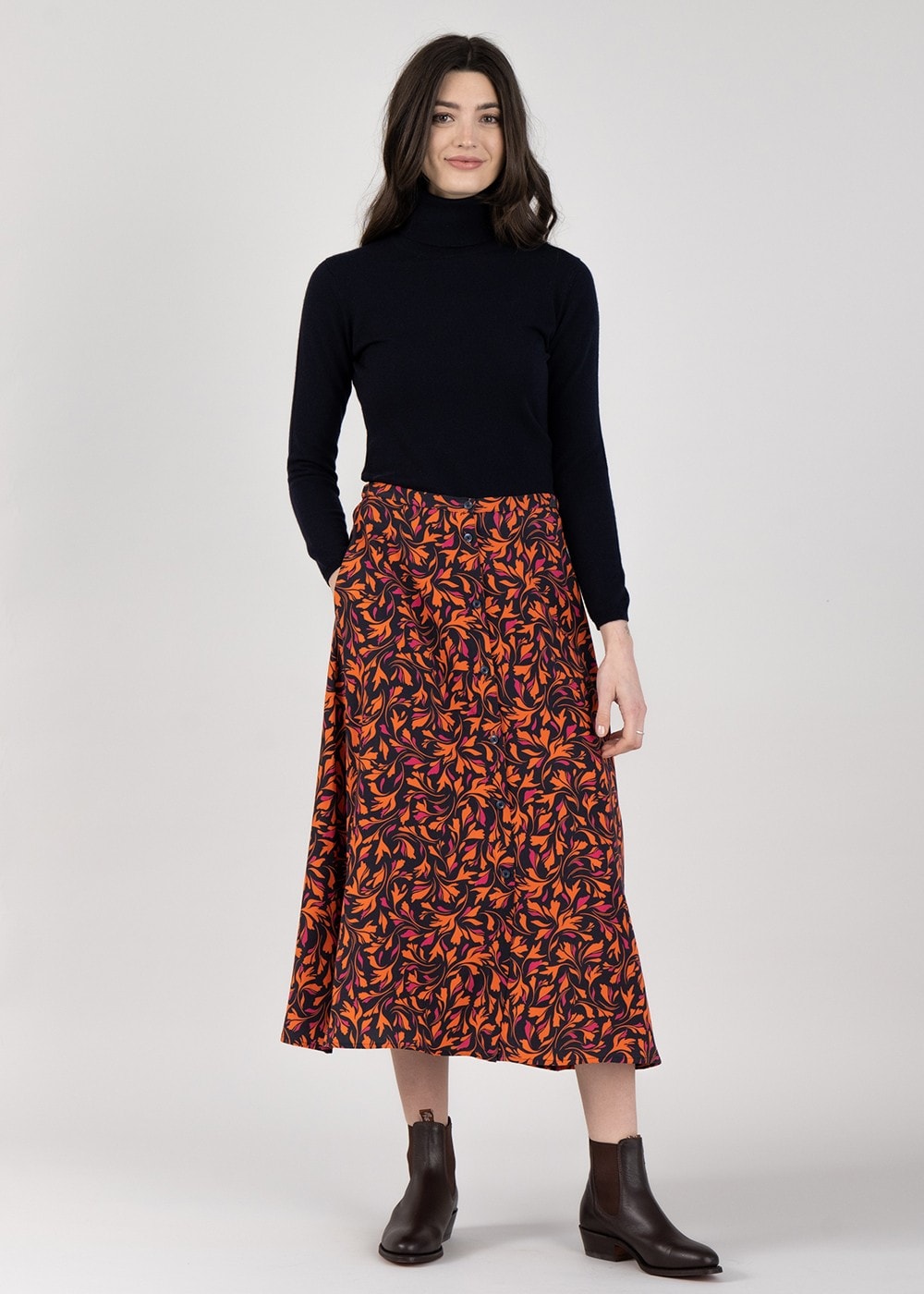 Anglesey Midi Skirt - Autumn Multi - 4