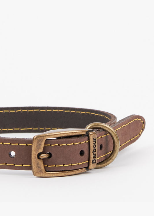 Leather Dog Collar - Brown - 1