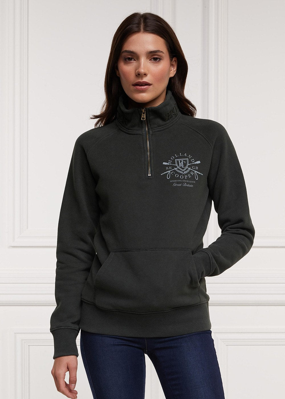 Crest Zip Henley - Racing Green - 1