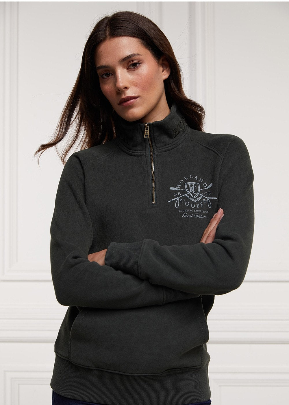 Crest Zip Henley - Racing Green - 3