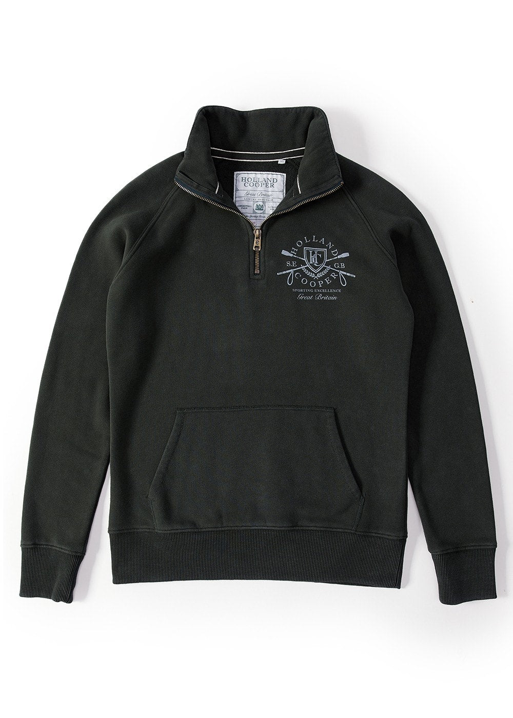 Crest Zip Henley - Racing Green - 5