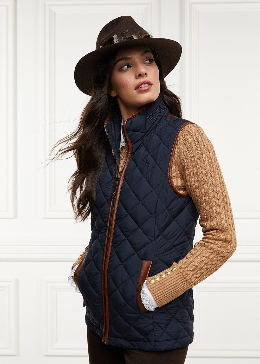 Country Quilted Gilet - Ink Navy - 1