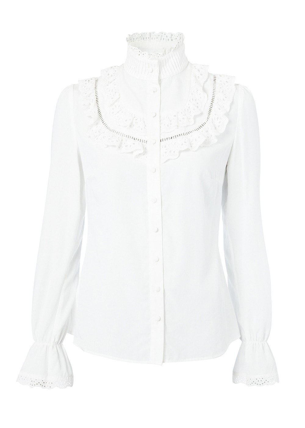 Audley Lace Blouse - White - 7