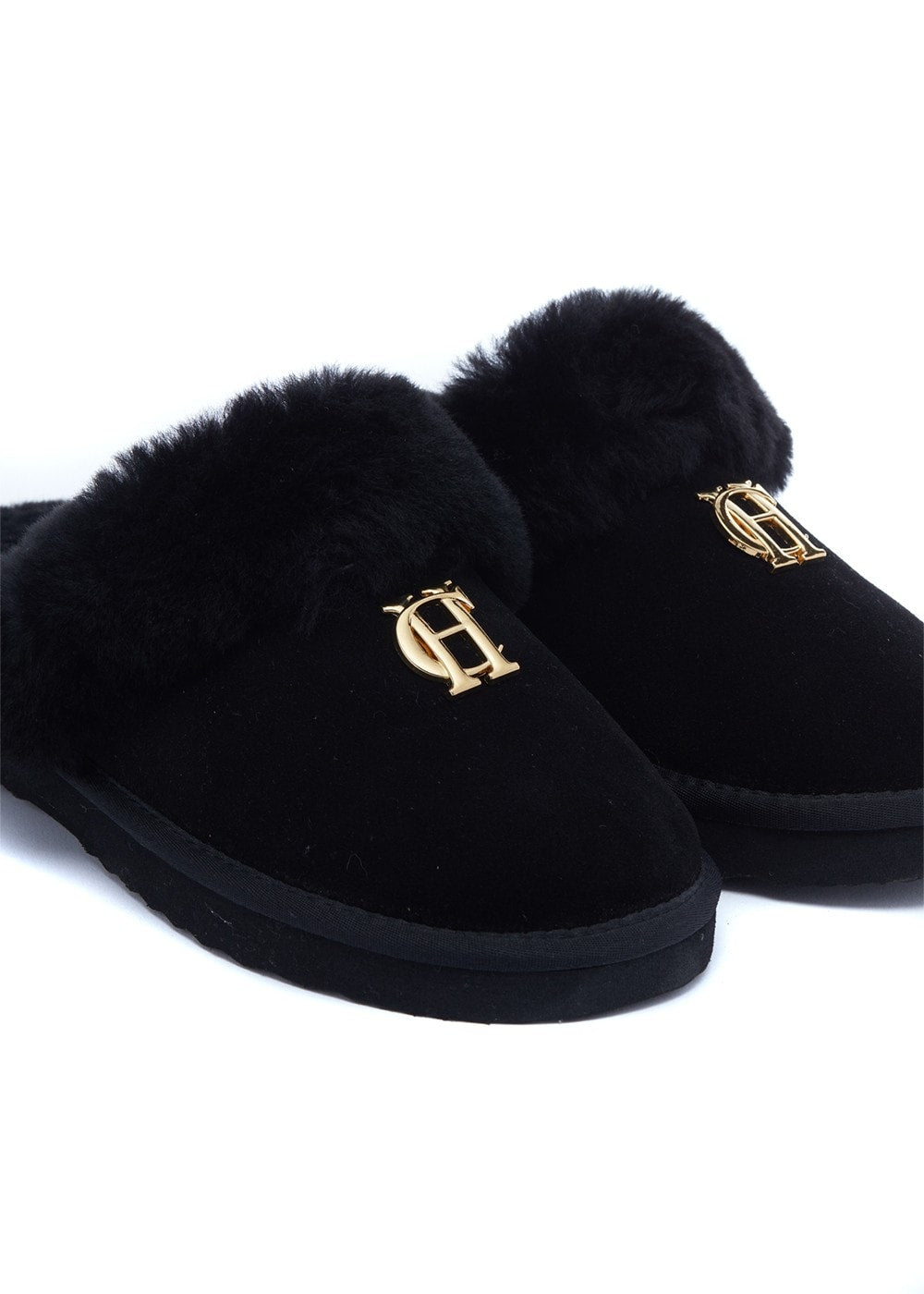 Shearling Slippers - Black - 6