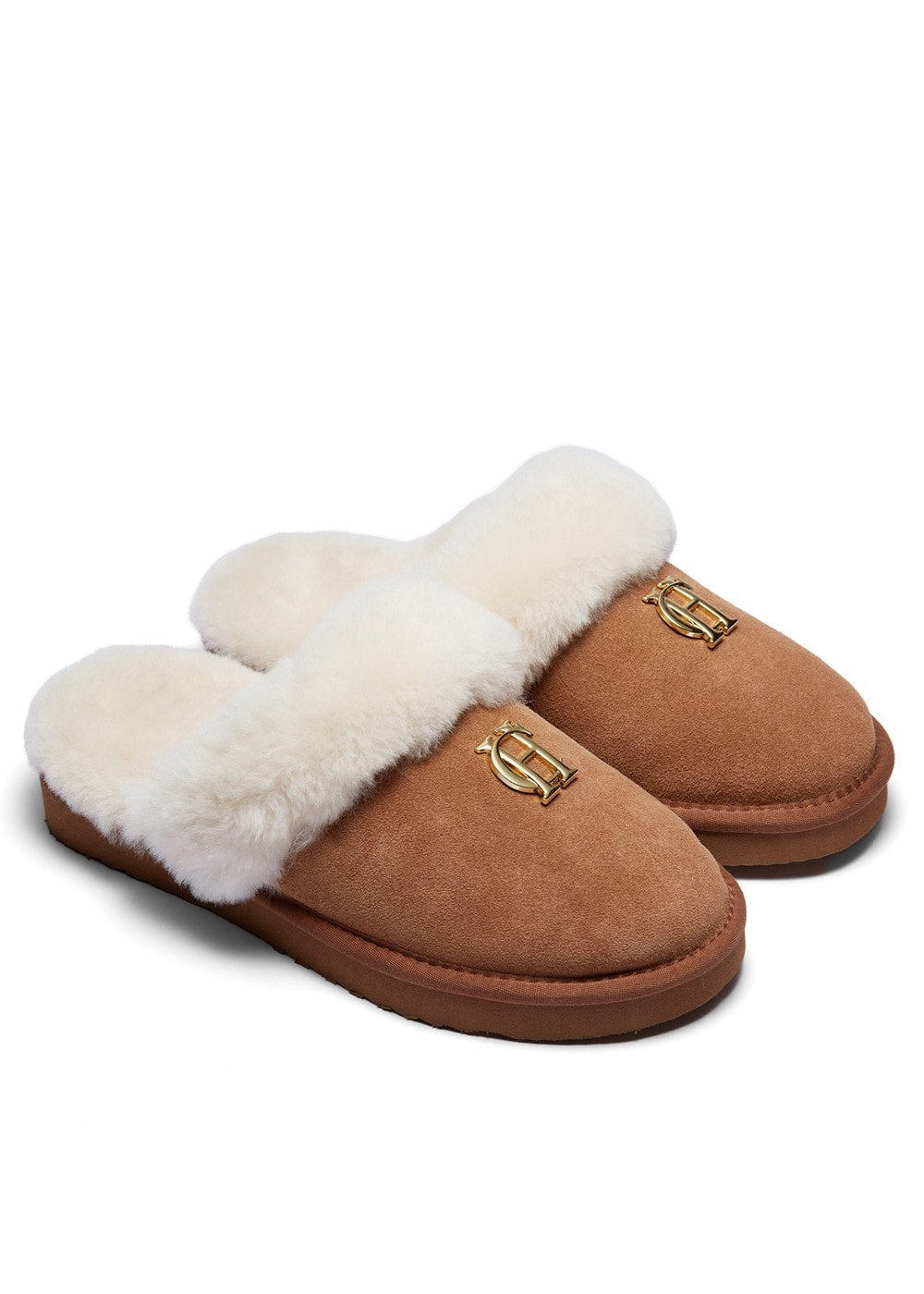 Shearling Slippers - Tan - 1