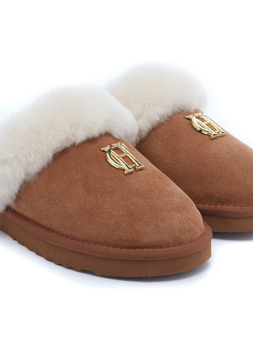 Shearling Slippers - Tan - 6