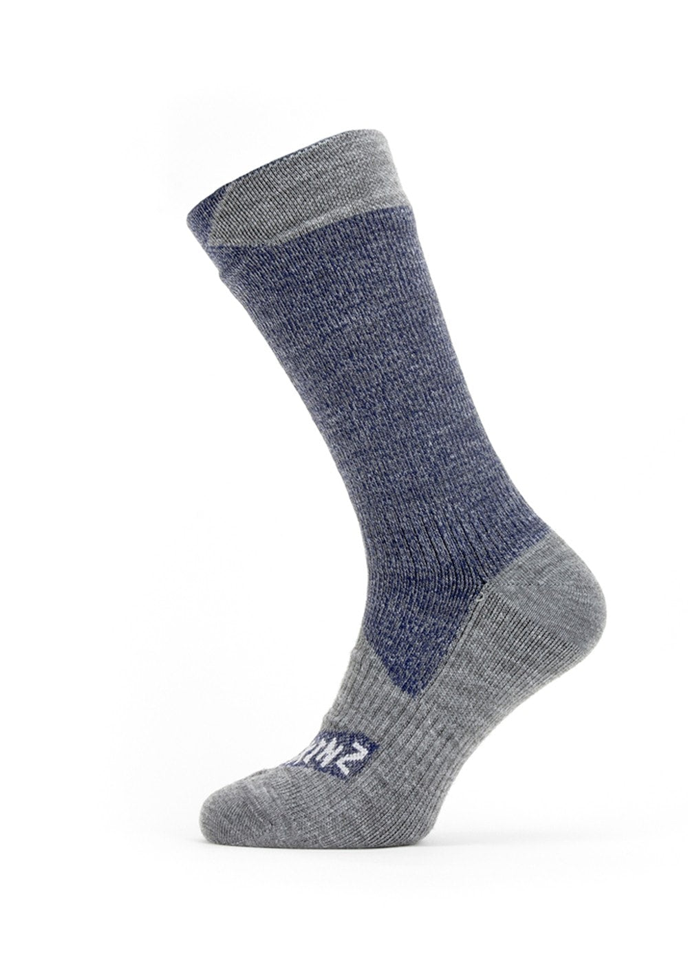 Raynham Waterproof All Weather Mid Socks - Navy Blue and Grey Marl - 1