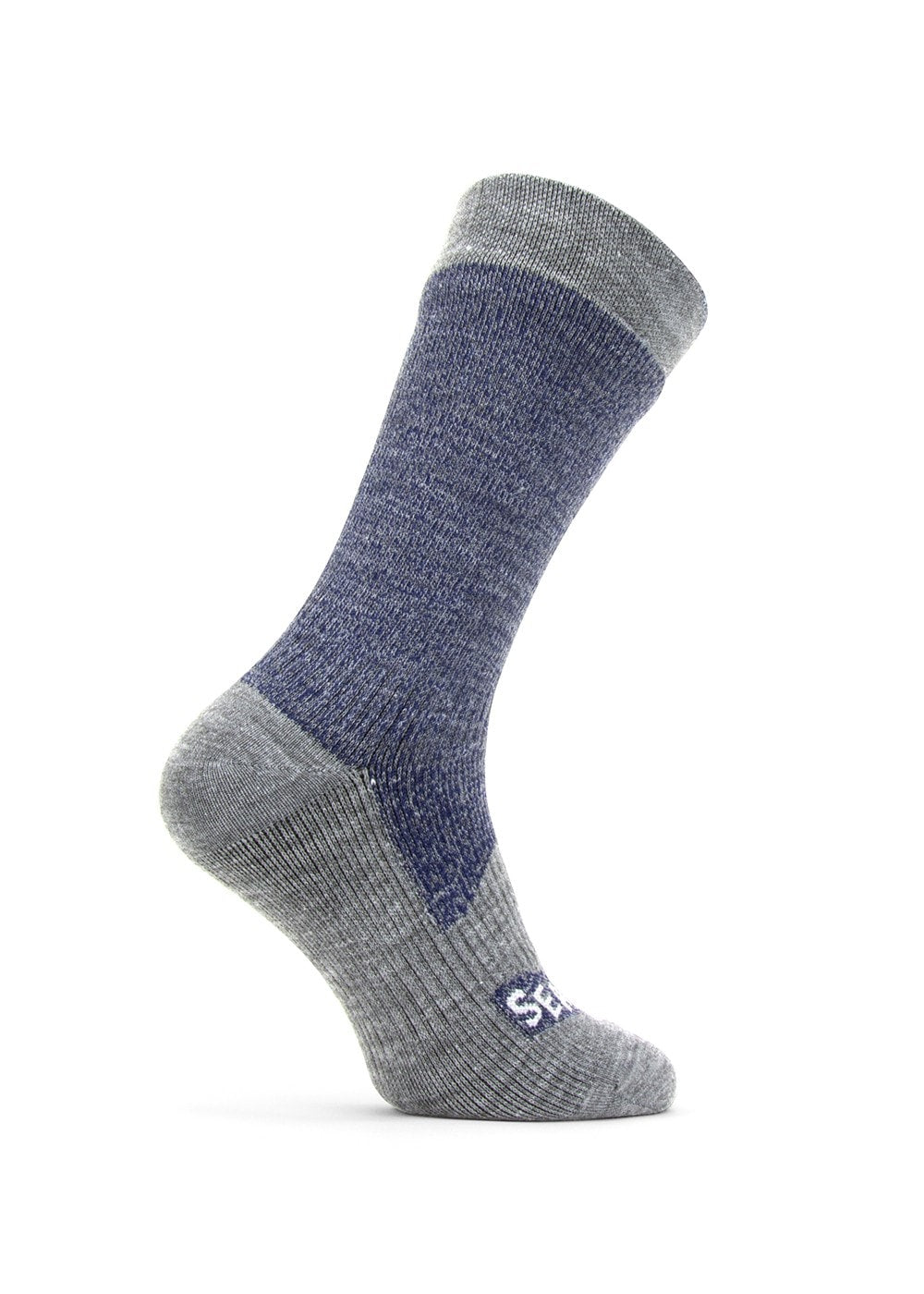 Raynham Waterproof All Weather Mid Socks - Navy Blue and Grey Marl - 3