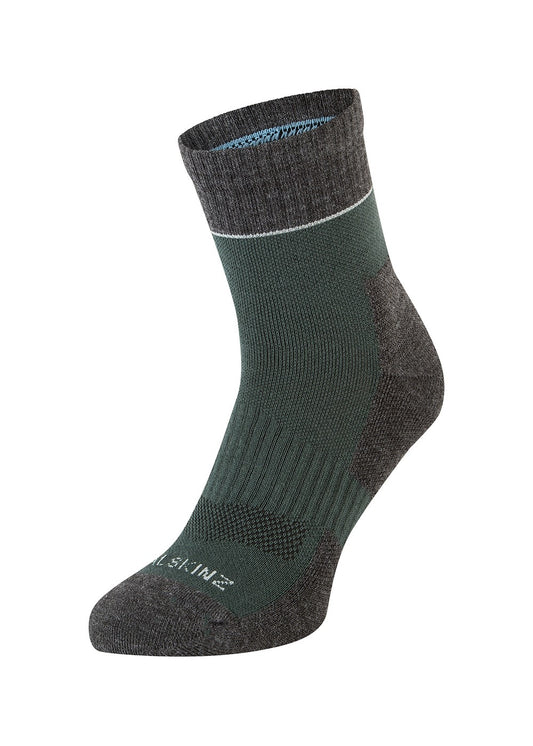 Morston Solo QuickDry Ankle Socks - Olive, Grey Marl and Cream - 1