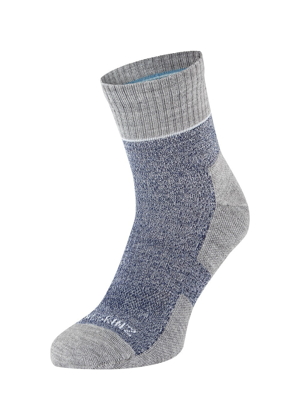 Morston Solo QuickDry Ankle Socks - Blue, Grey Marl and Cream - 1