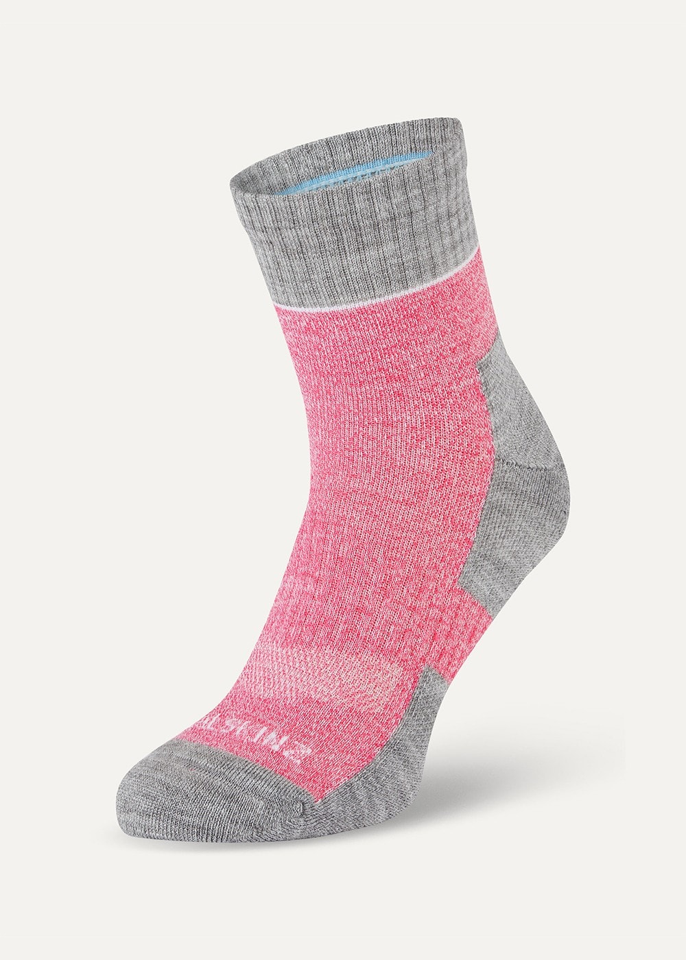 Morston Solo QuickDry Ankle Socks - Pink, Grey Marl and Cream - 1