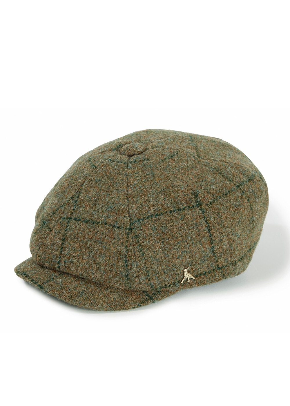 Felsham Tweed Baker Boy Cap - Green - 1