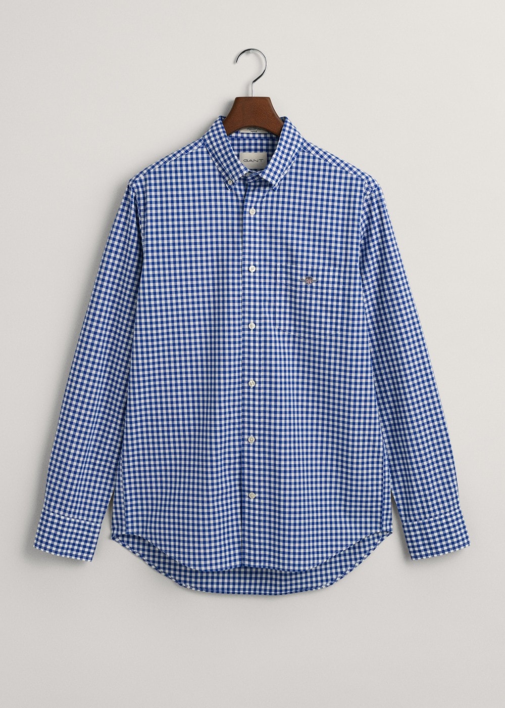 Poplin Gingham Shirt - College Blue - 4