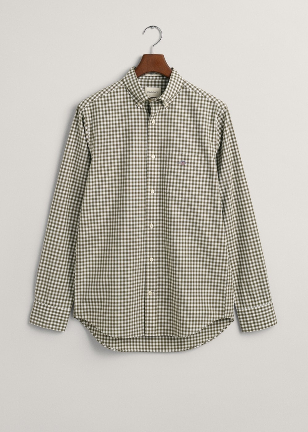 Poplin Gingham Shirt - Juniper Green - 5