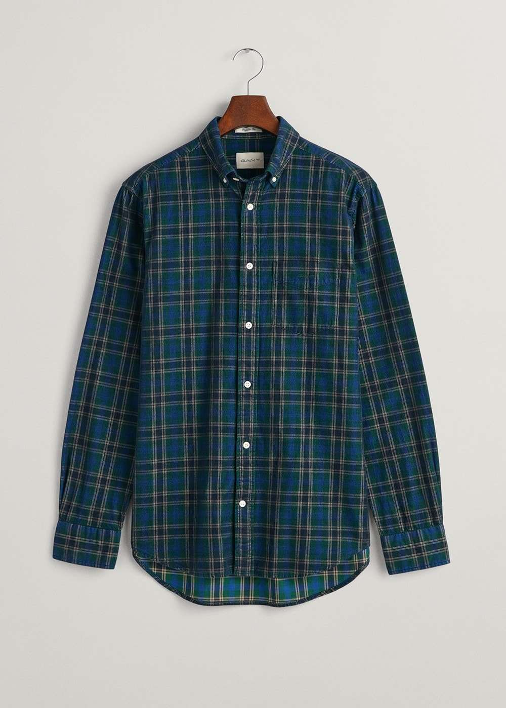 Cord Check Shirt - Forest Green - 6