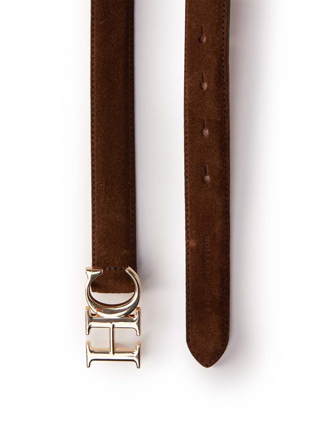 Atelier Slim Logo Belt - Chocolate Suede - 2