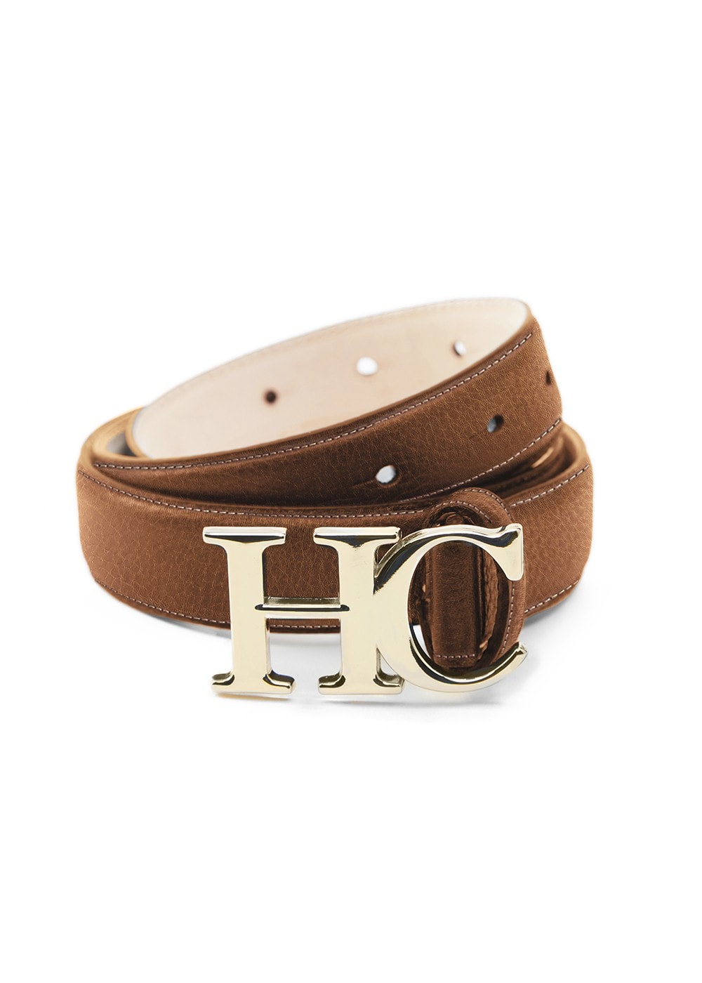 Atelier Slim Logo Belt - Tan Contrast - 1