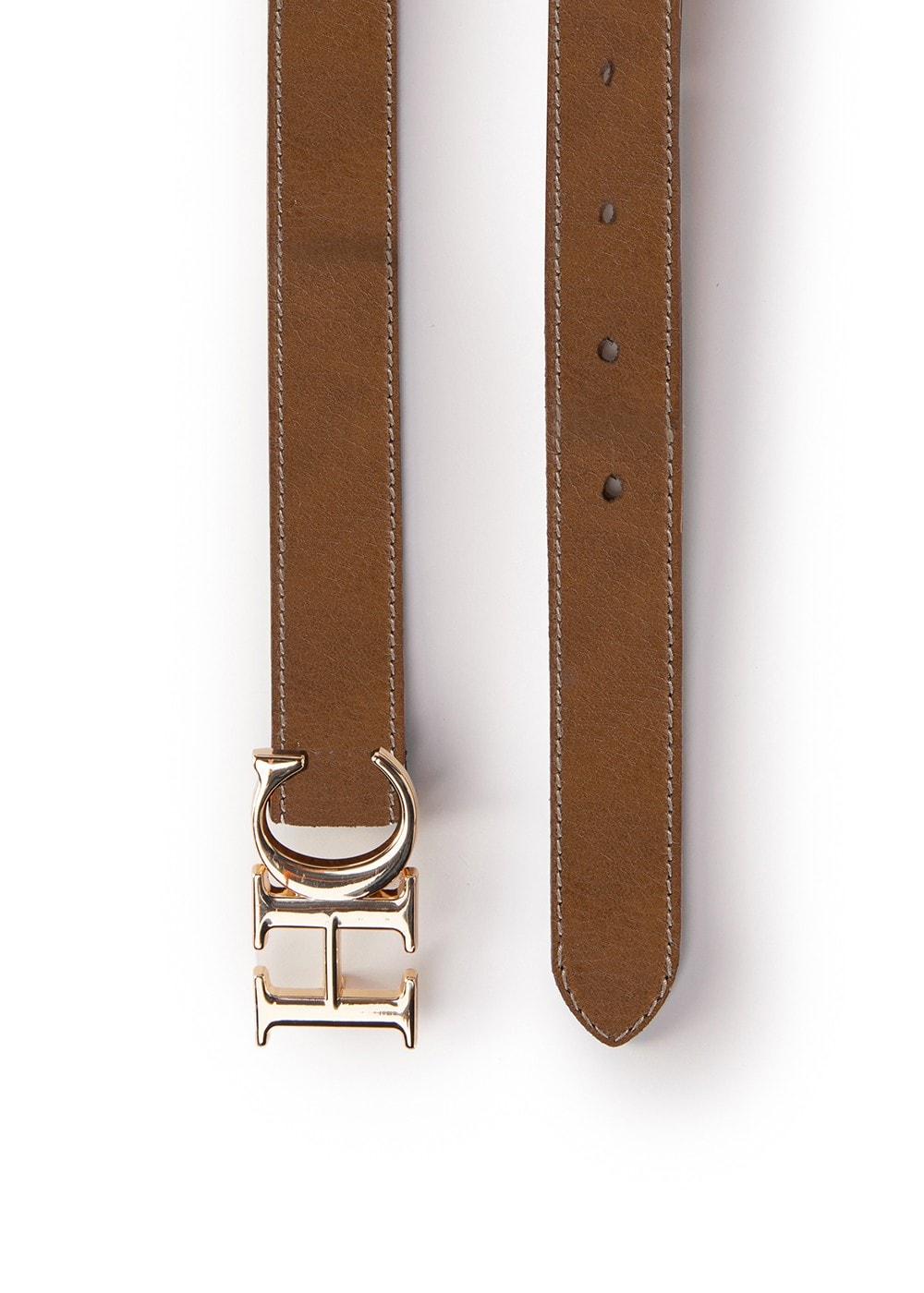 Atelier Slim Logo Belt - Tan Contrast - 2