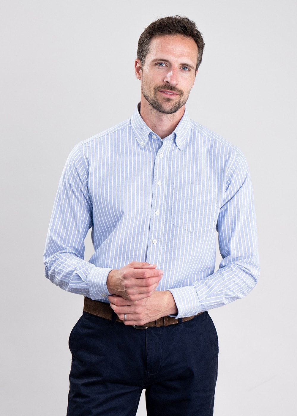 Carham Shirt - Wide Blue Stripe - 1