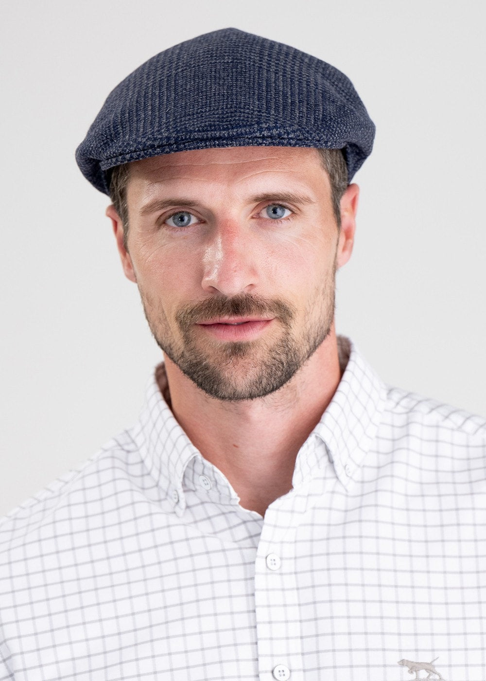 Nisbet Tweed Cap - Blue and Grey Prince of Wales Check - 1