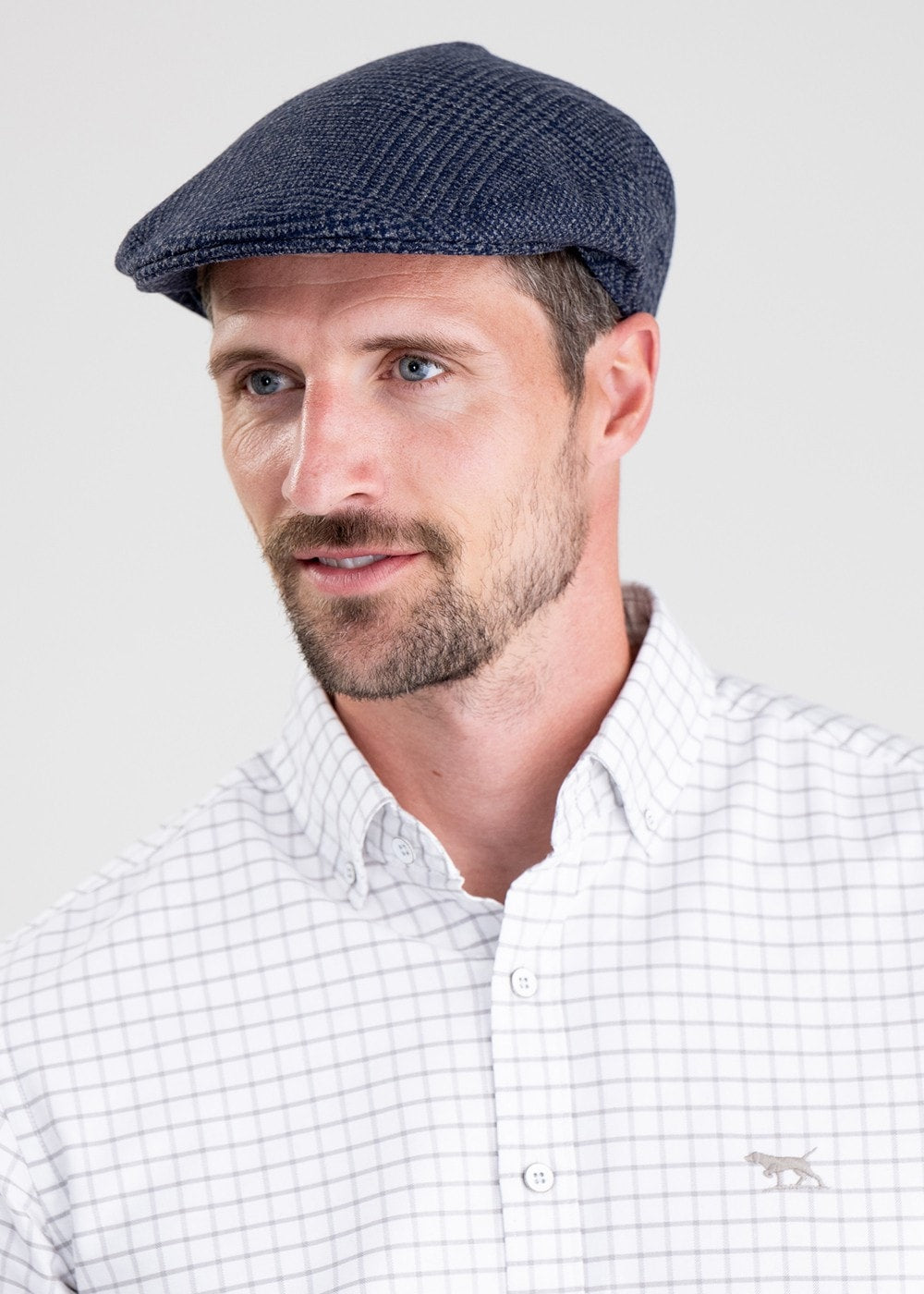 Nisbet Tweed Cap - Blue and Grey Prince of Wales Check - 2