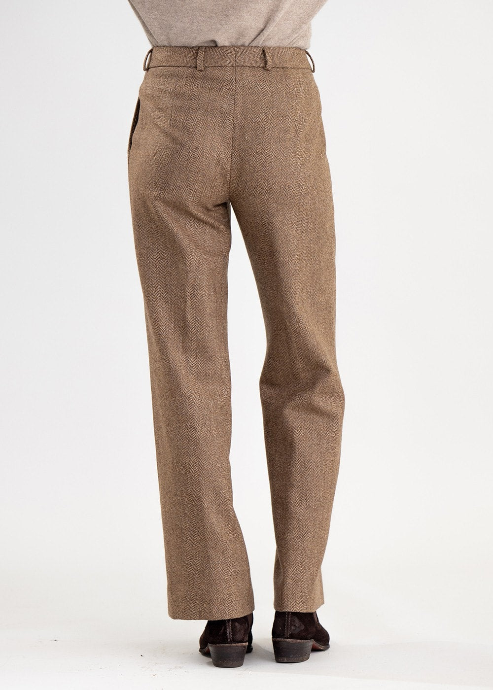 Twill Wide Leg Trousers - Kensington Herringbone - 4