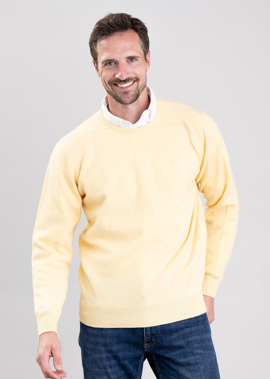 Leven 2 Ply Lambswool Crew Neck - Solar - 1