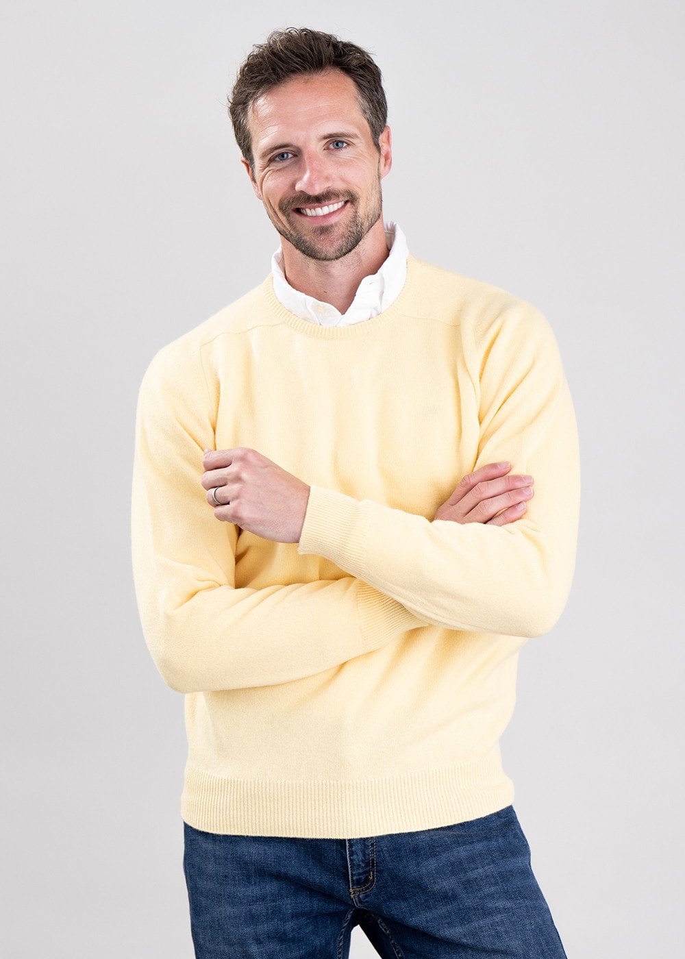 Leven 2 Ply Lambswool Crew Neck - Solar - 3