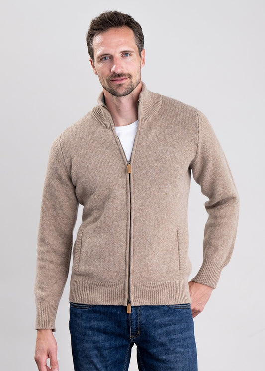 Lambswool 4 Ply Plain Jacket - Colt with Landscape - 1