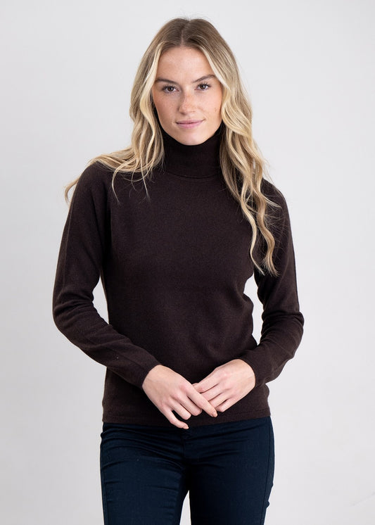 Millie Cashmere Roll Collar - Ebony - 1