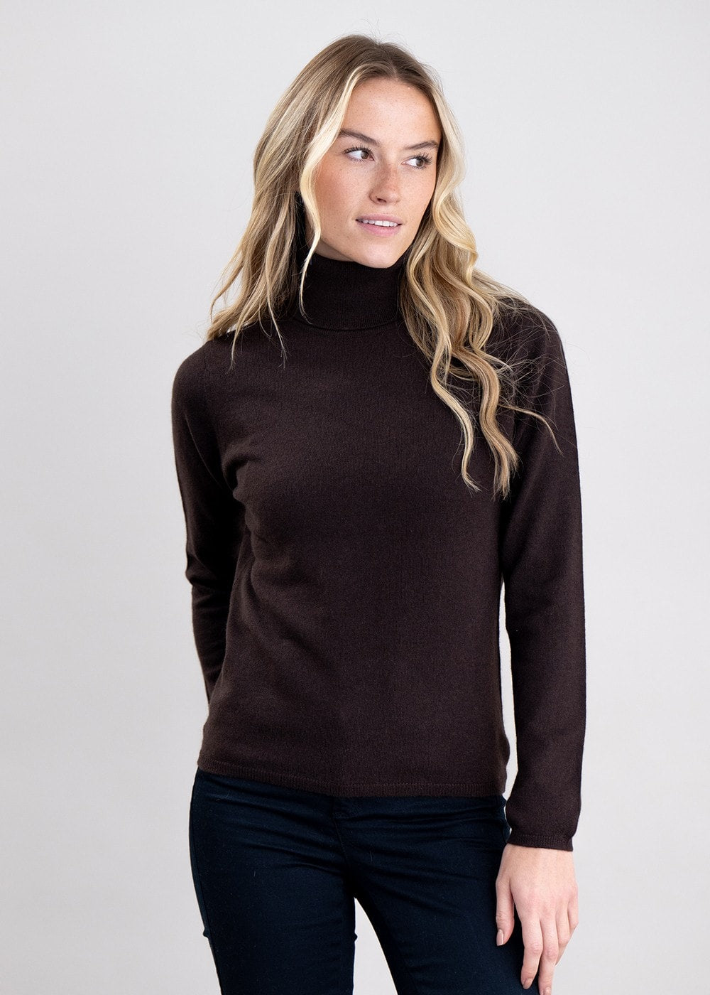 Millie Cashmere Roll Collar - Ebony - 3