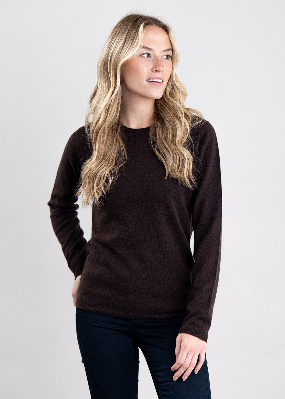 Millie Cashmere Crew Neck - Ebony - 2