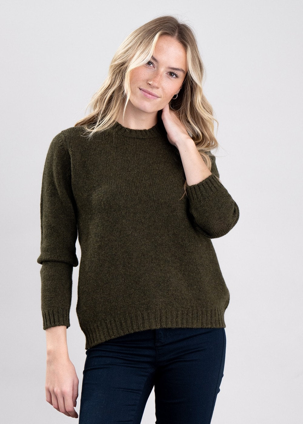 Sharon Shetland Crew Neck - Loden - 3