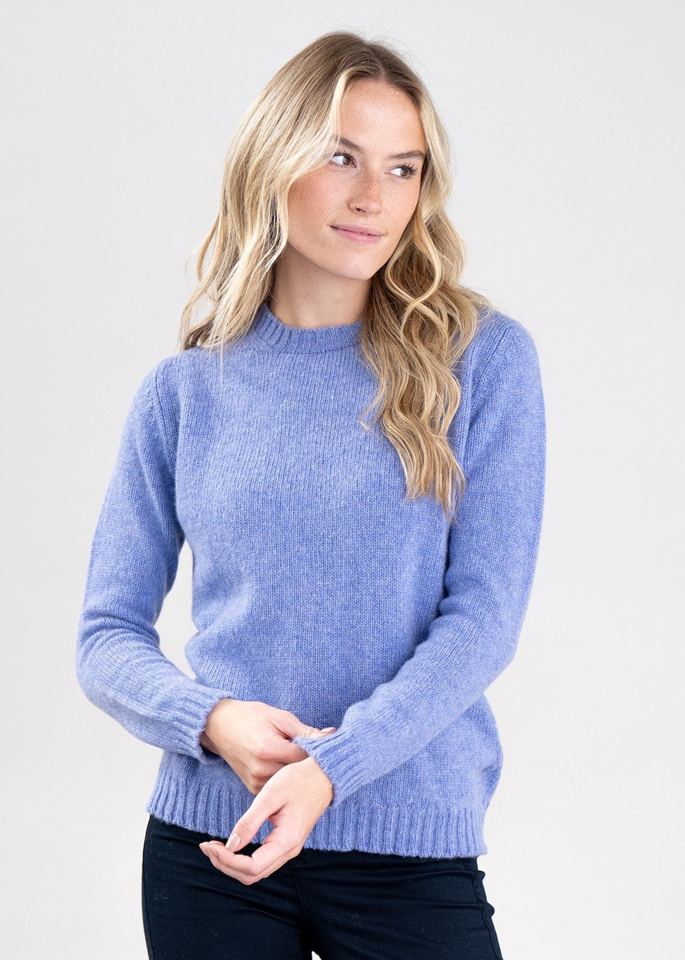 Sharon Shetland Crew Neck - Cornflower - 5