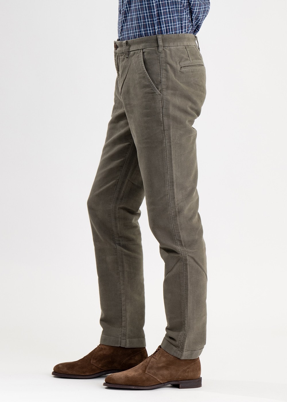 Neuston Moleskin Trousers - Dark Olive - 2