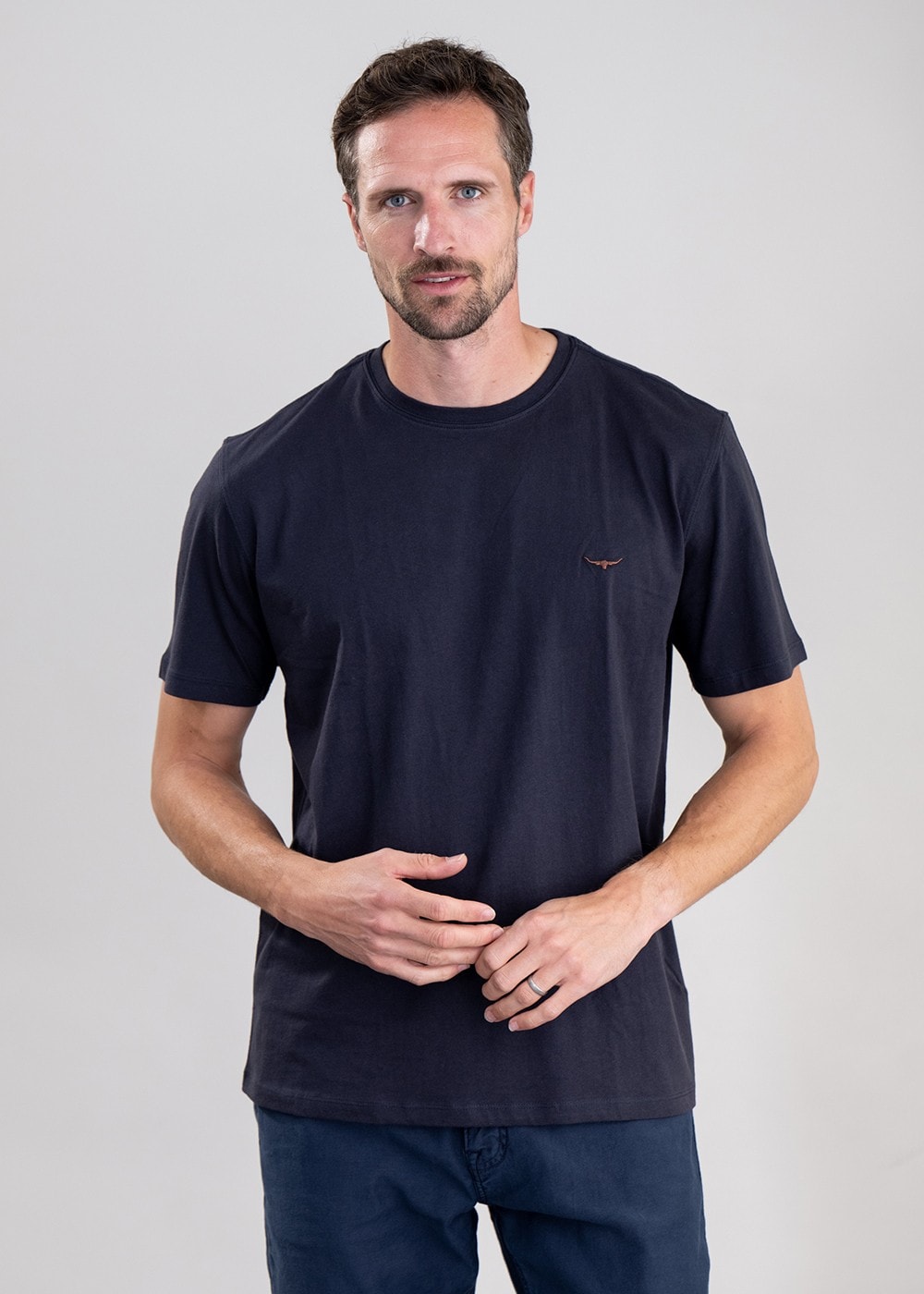 Parson T-Shirt - Navy and Chestnut - 3