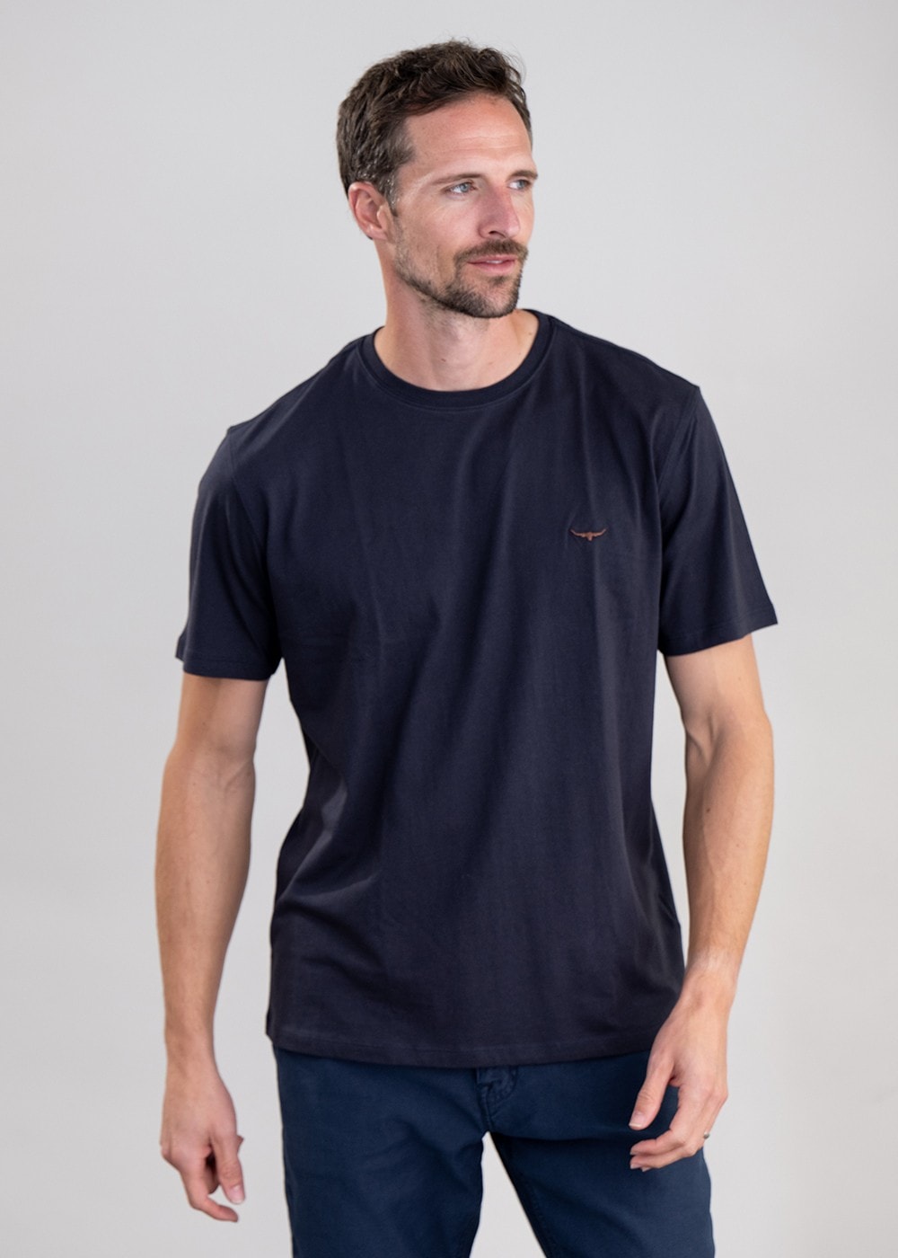 Parson T-Shirt - Navy and Chestnut - 4