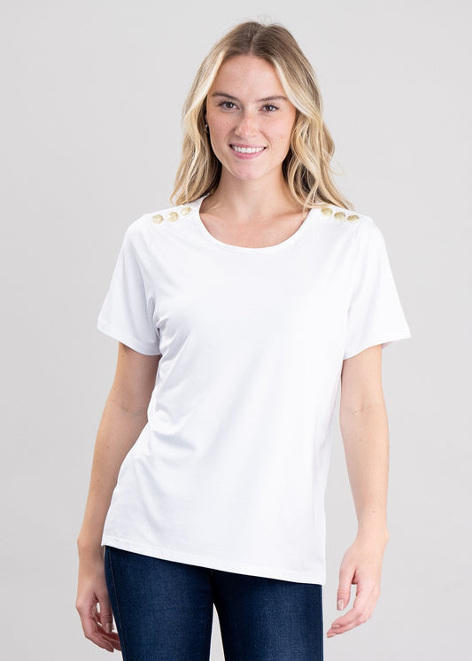 Relax Fit Crew Neck T-Shirt - White - 1