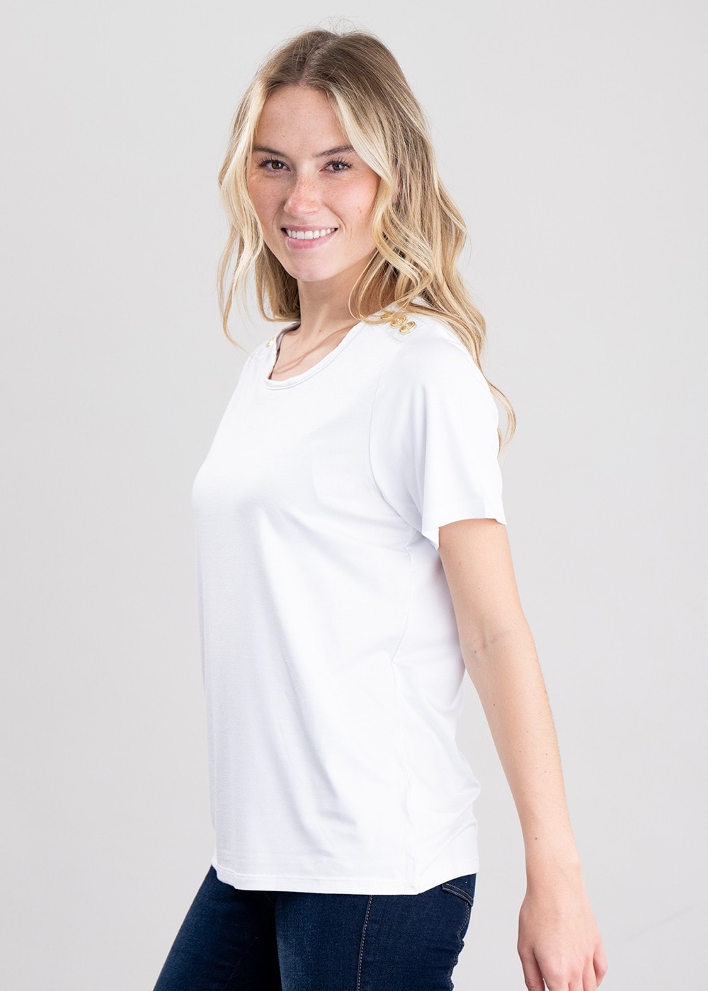 Relax Fit Crew Neck T-Shirt - White - 2