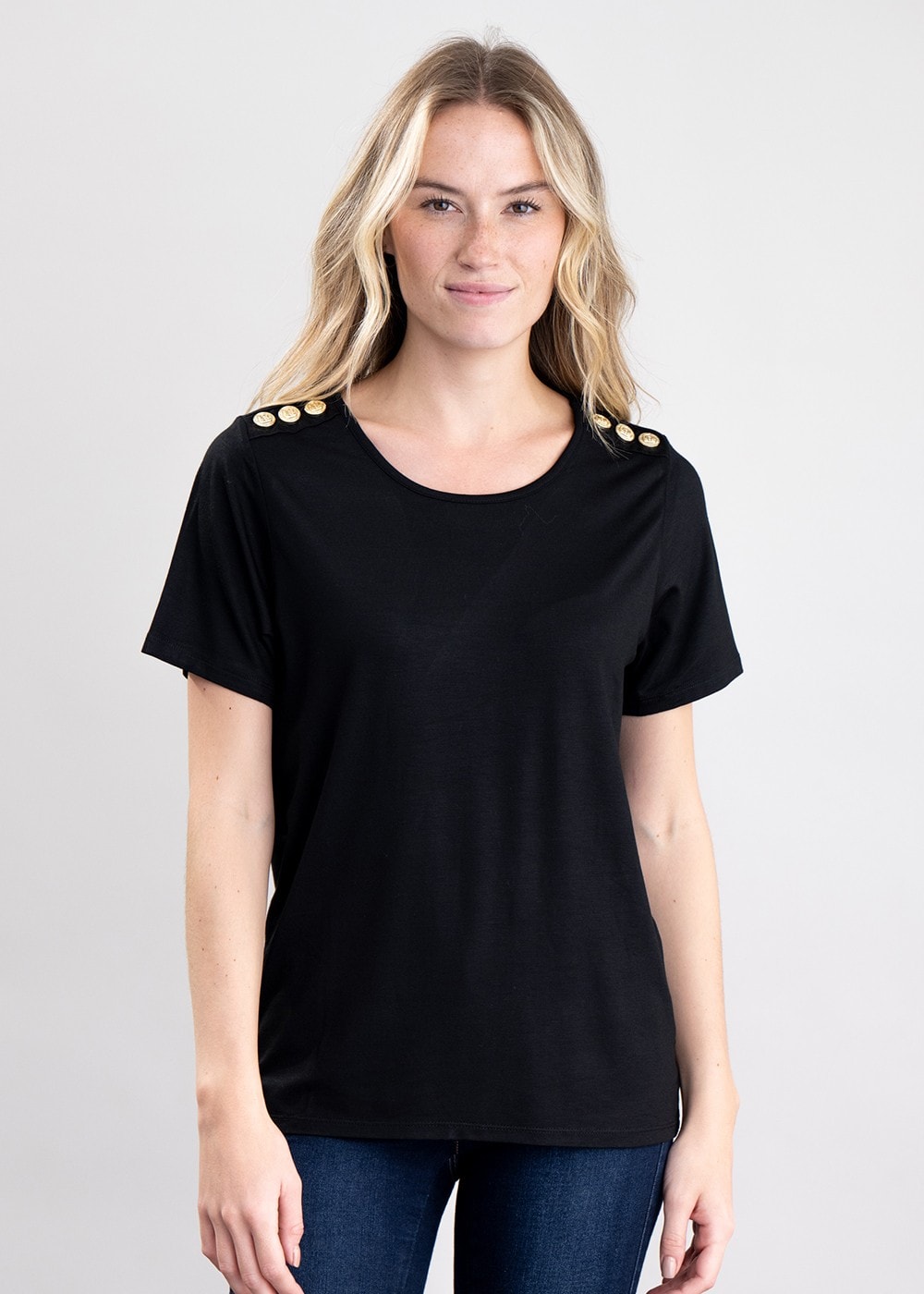 Relax Fit Crew Neck T-Shirt - Black - 2