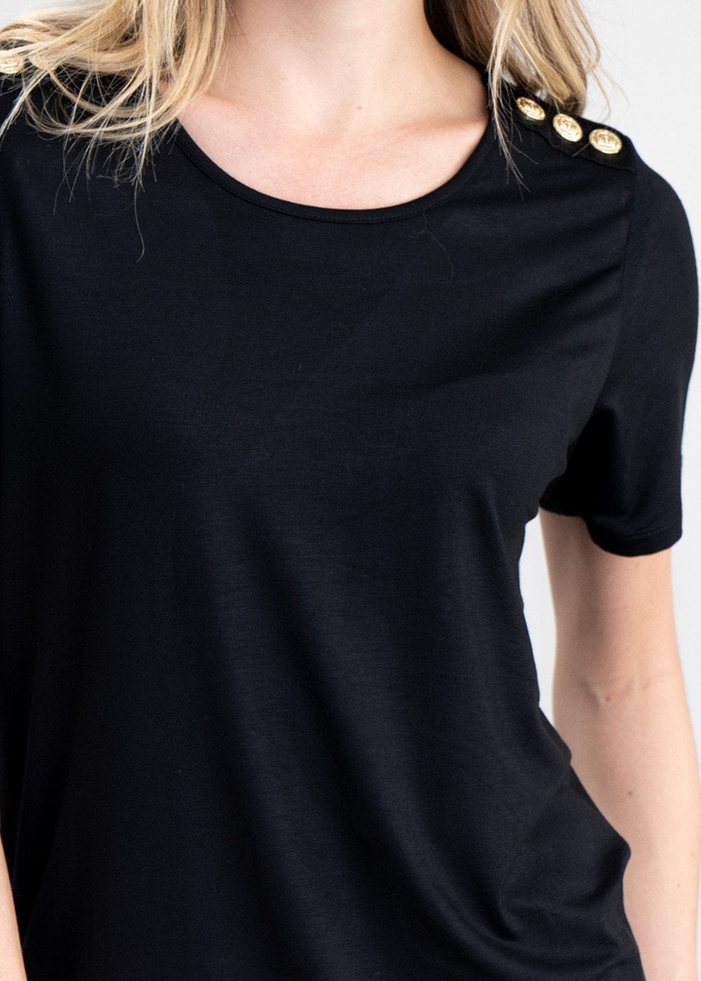 Relax Fit Crew Neck T-Shirt - Black - 3