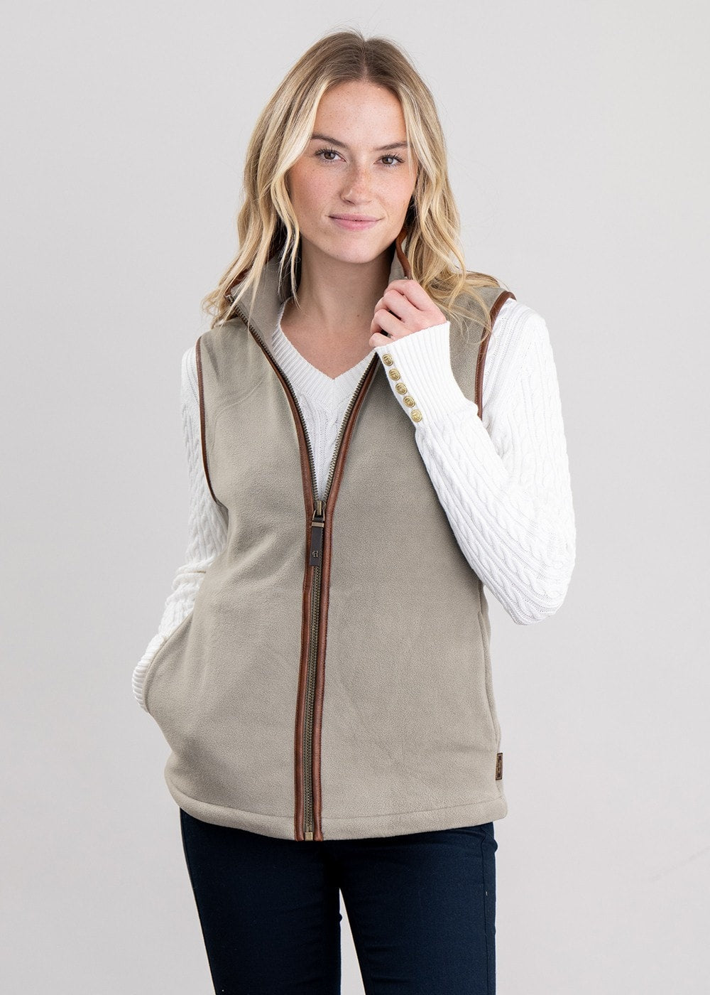 Country Fleece Gilet - Sage - 2