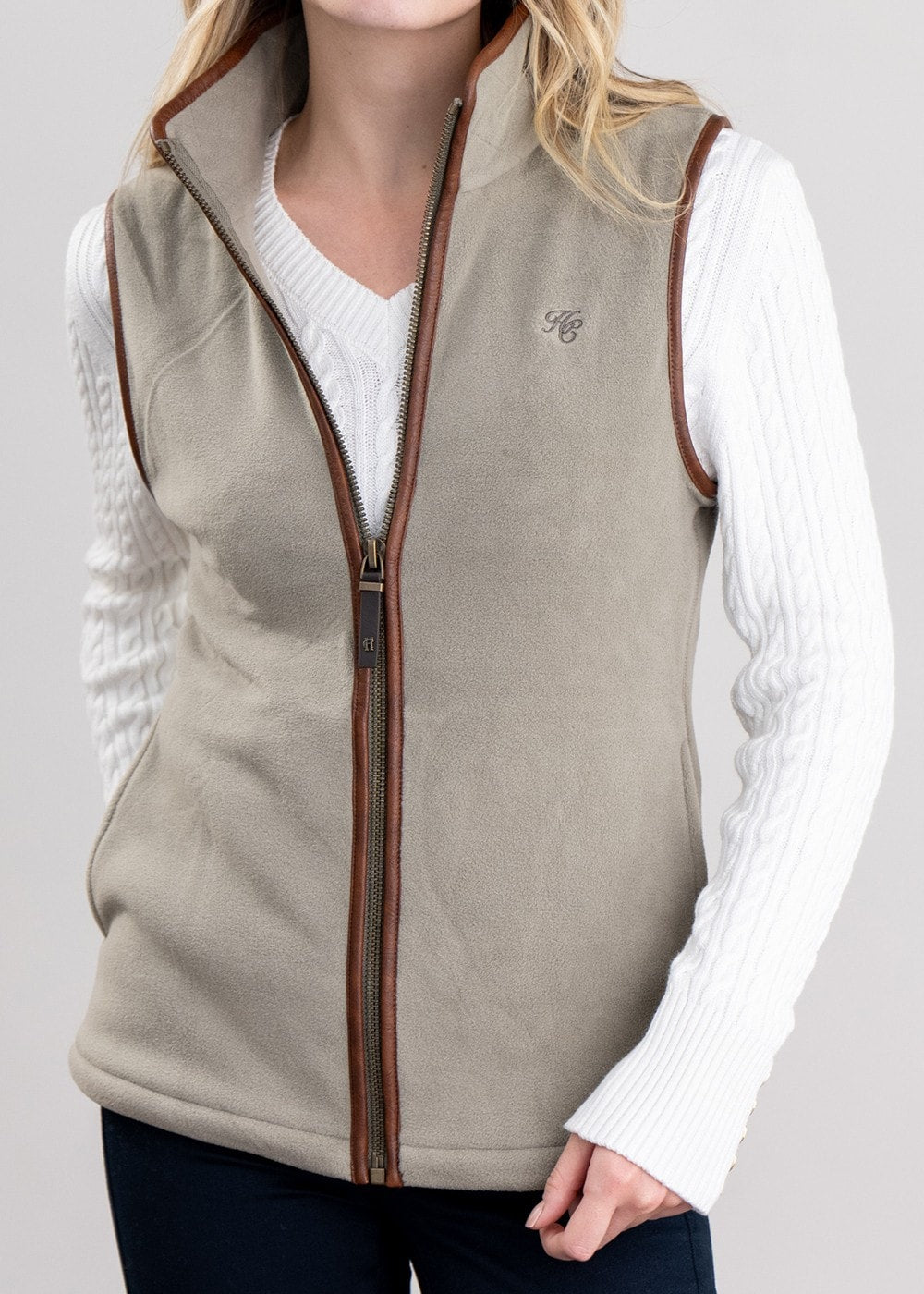 Country Fleece Gilet - Sage - 4