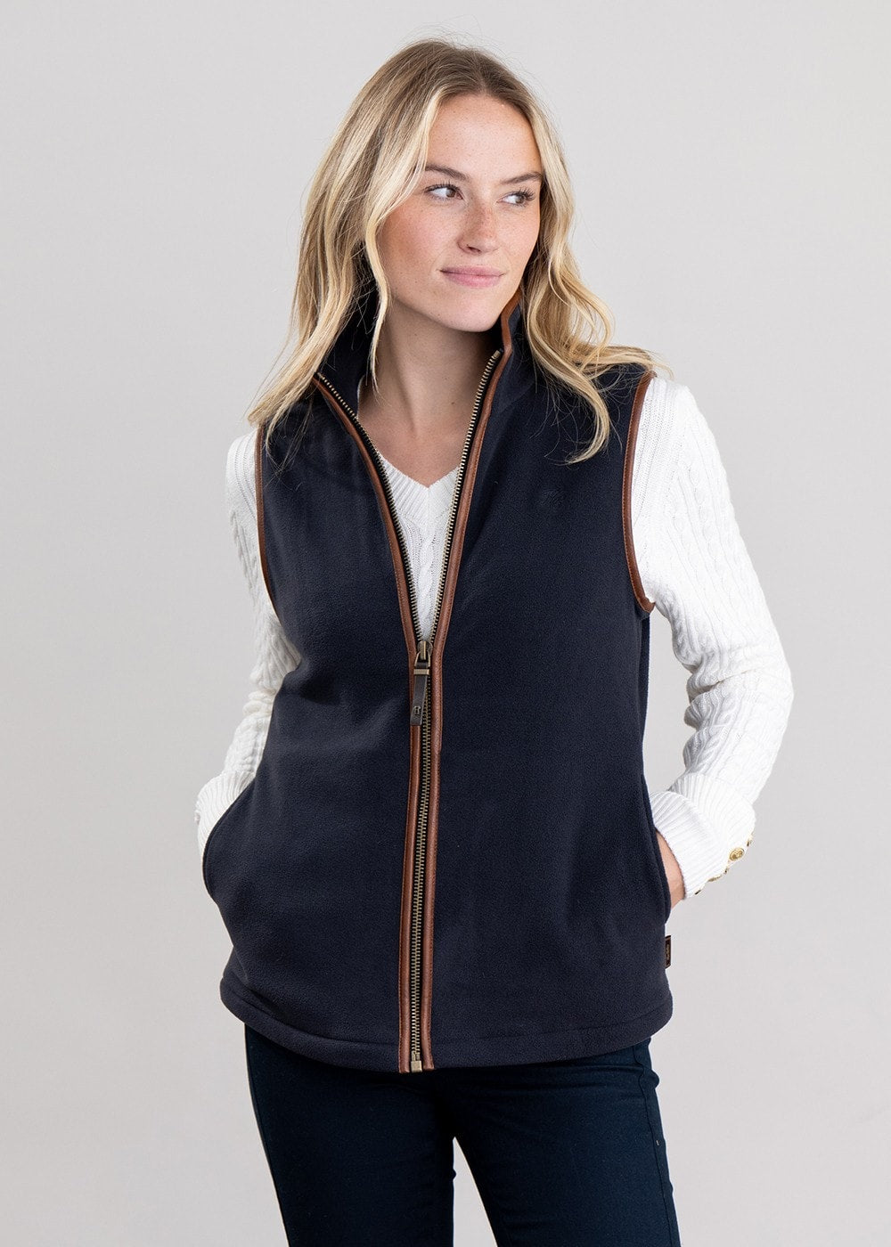 Country Fleece Gilet - Ink Navy - 1