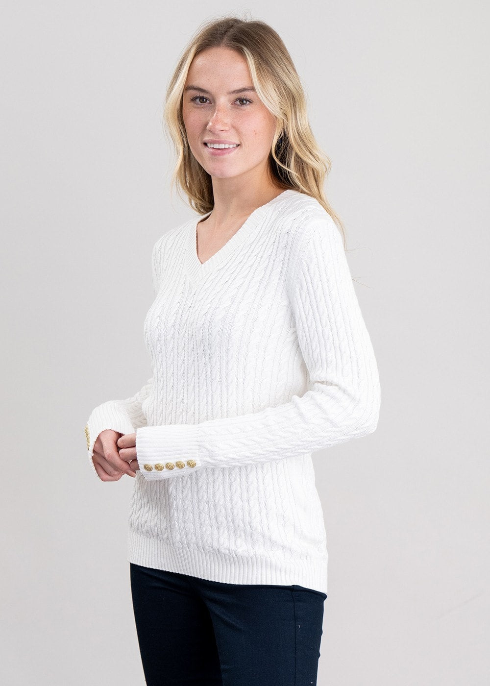 Seattle V-Neck Knit - Winter White - 4