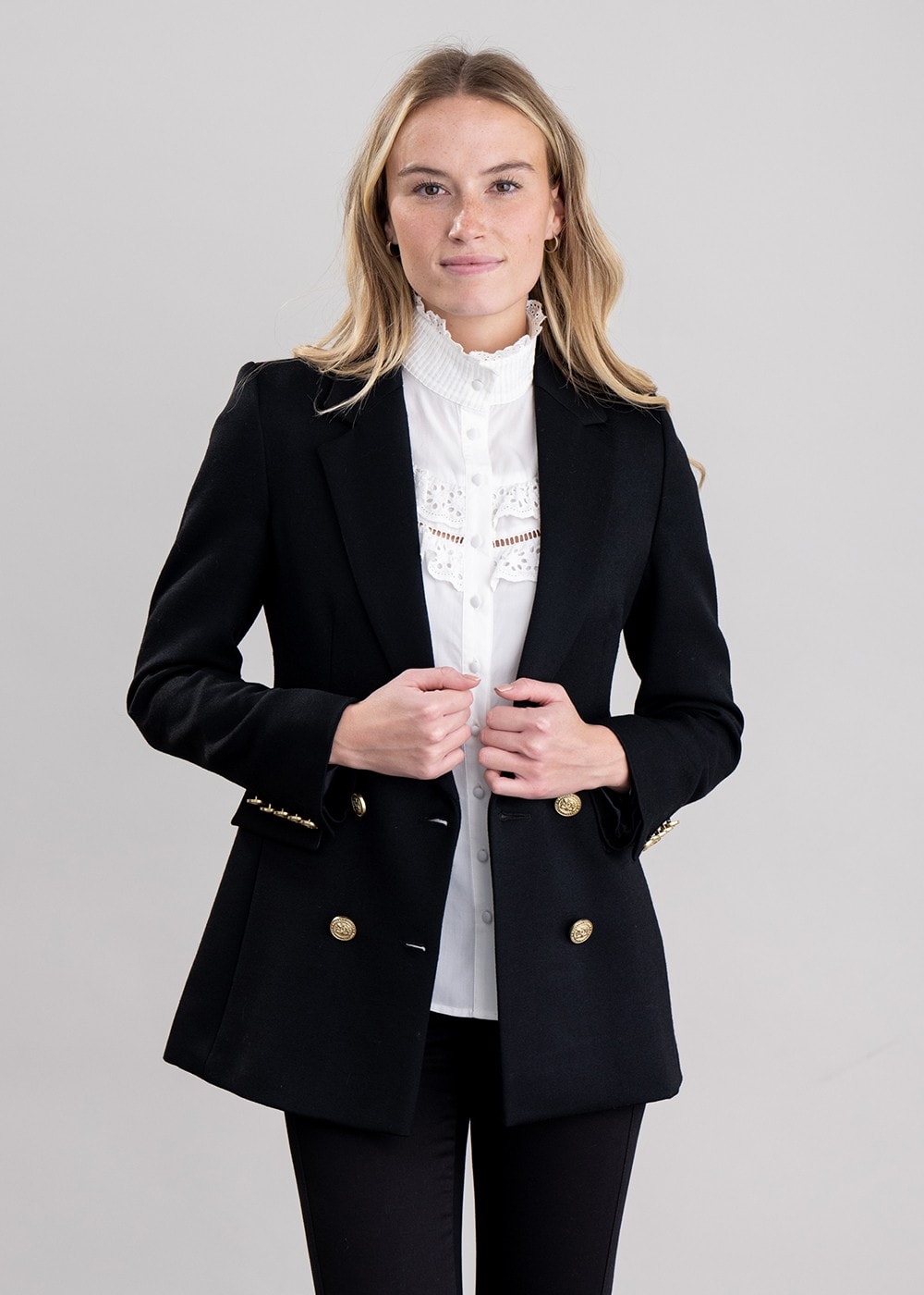 Double Breasted Blazer - Black Twill - 3