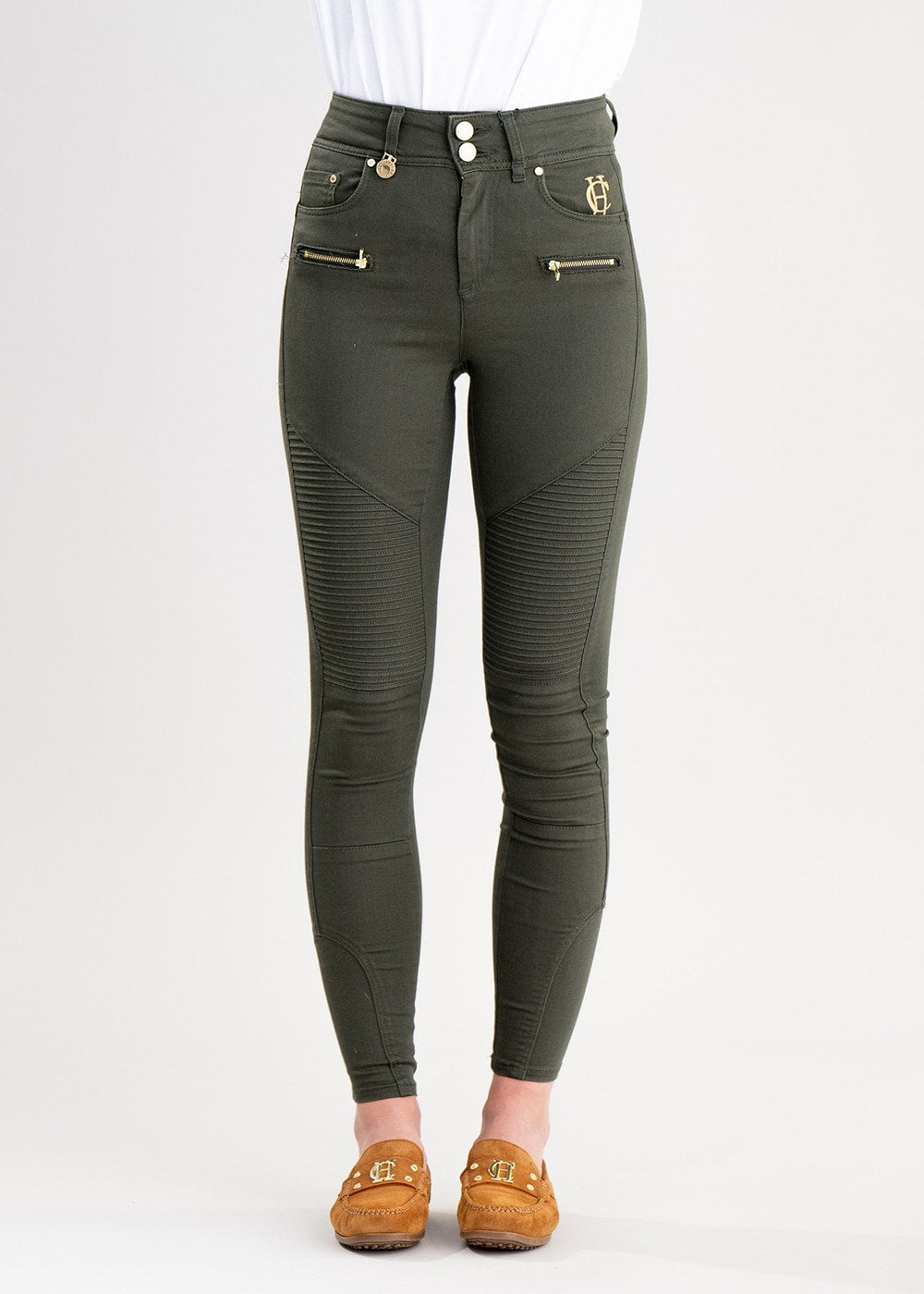 Biker Jeans - Hunter Green - 1