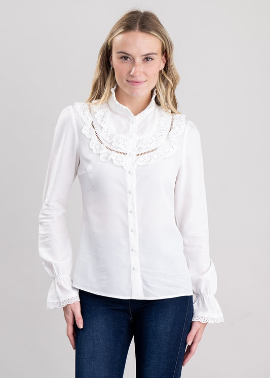 Audley Lace Blouse - White - 1